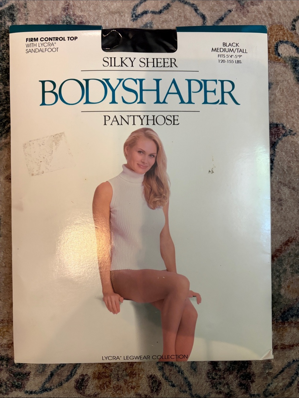 Bodyshaper Pantyhose, Black, Medium Tall, Firm Control Top, Silky Sheer